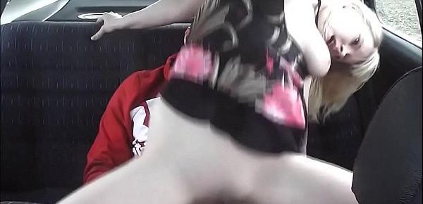  Pure amateur having sex in the car on a road